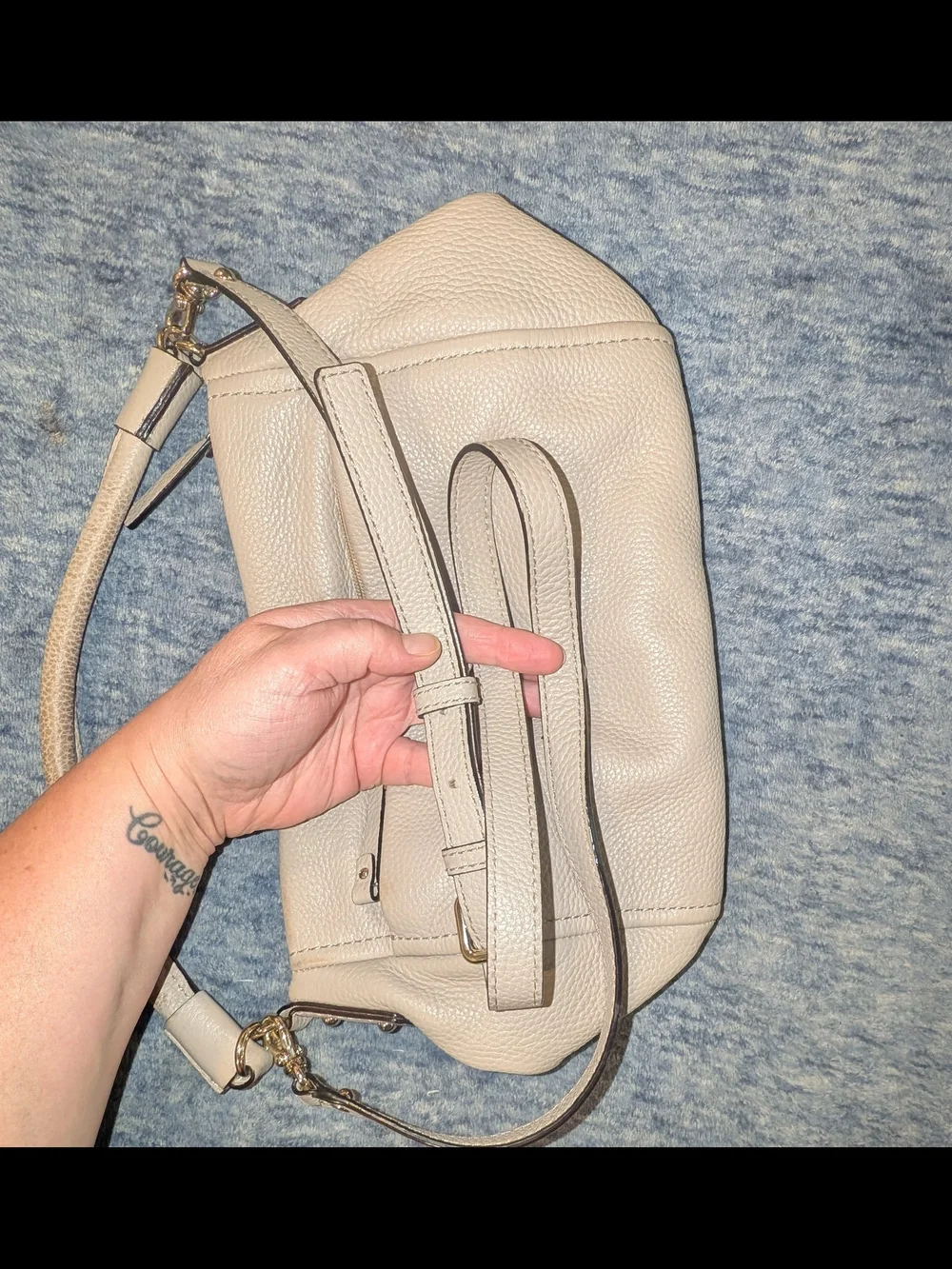kate spade Pebbled Leather Crossbody Bag in Light Taupe